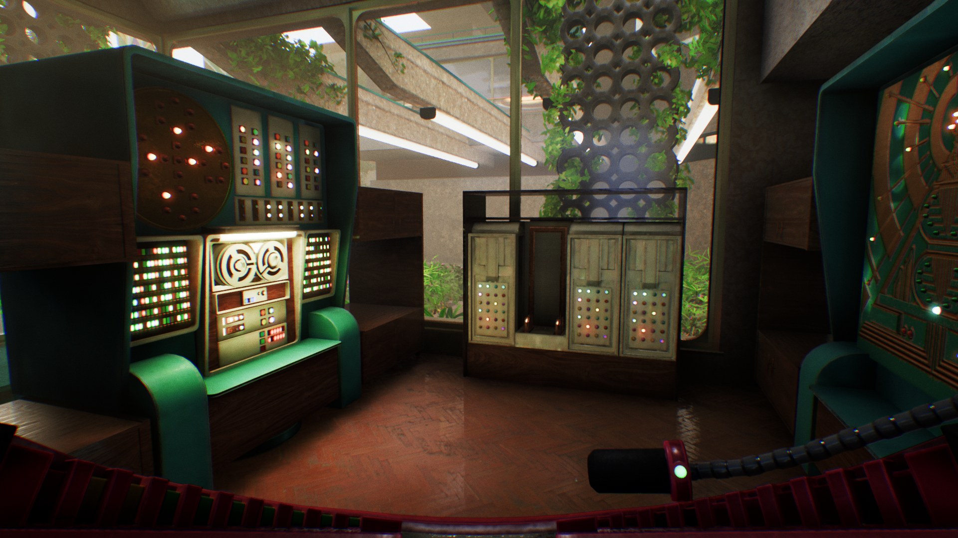 Retro futuristic control room